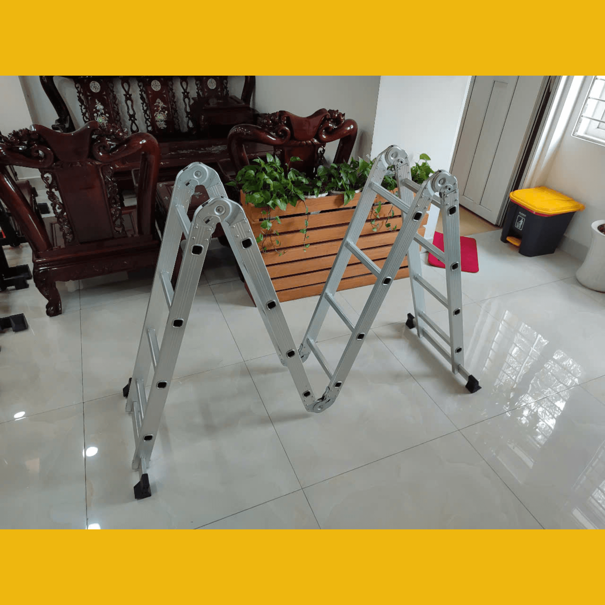 Thang chữ a gấp gọn 2m35 Sumika Freeship 1-2H TPHCM lân cận 8 thang gấp gọn chữ a skm204 sumika